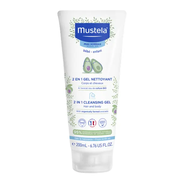 Gel de curatare 2 in 1 pentru par si corp, Mustela | 200 ml
