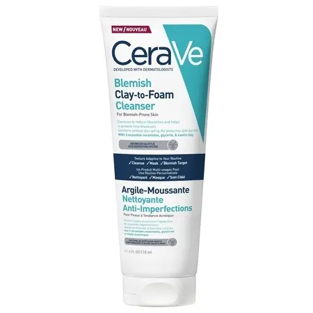 Gel de curățare cu argilă anti-imperfecțiuni Clay-to-Foam, 118 ml, CeraVe