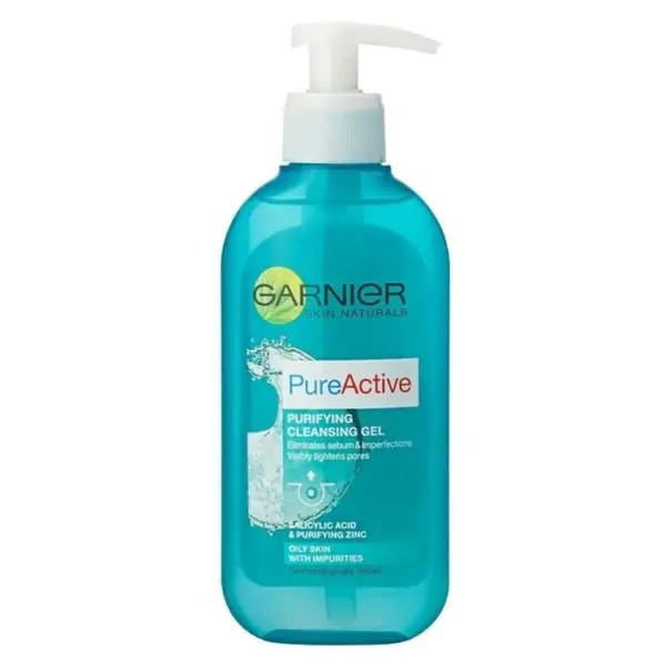 Gel de Curatare cu Pompita Garnier Skin Naturals Pure Active, pentru Ten Gras cu Imperfectiuni, 200 ml