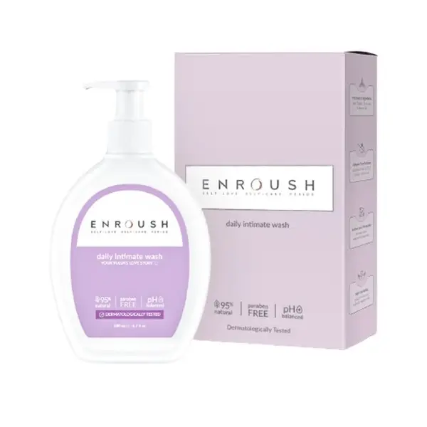 Gel de curățare intimă ENROUSH Daily Intimate Wash, antifungic și antibacterian, testat dermatologic, pH echilibrat, 200 ml