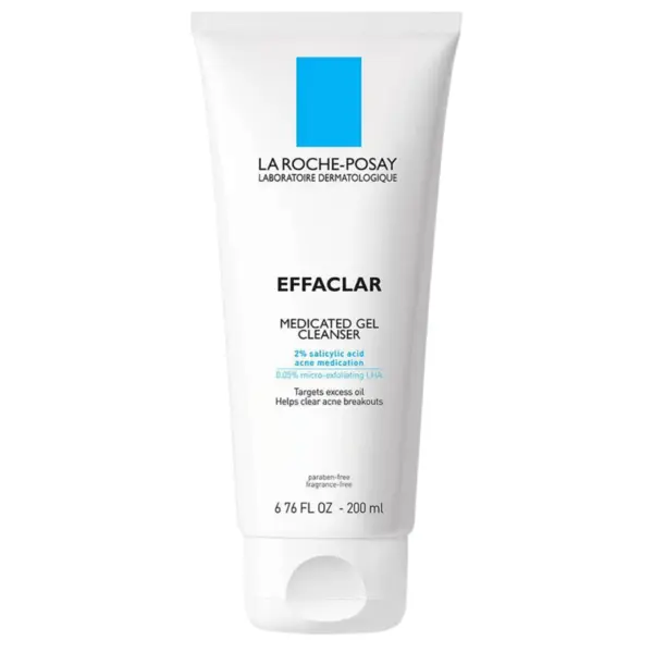 Gel de Curatare, La Roche Posay, Medicated Gel Cleanser, Reduce Imperfectiunile Fara a Usca Pielea, impotriva Eruptiilor Cutanate, cu Acid Salicilic 2%, fara Parfum, 200ml