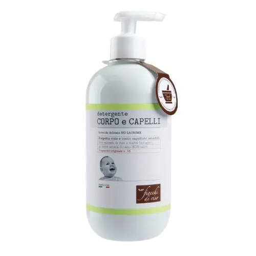Gel de curatare pentru corp si par cu extract de orez si nalba bio 0 luni+, 400ml, Fiocchi di Riso