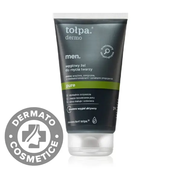 Gel de curatare pentru fata Dermo Men Pure Carbon, 150ml, Tolpa
