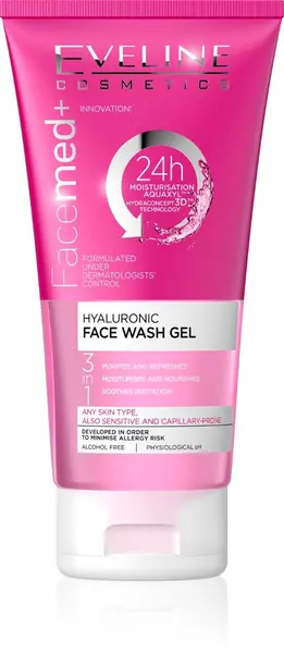 Gel de curatare pentru ten cu acid hialuronic FaceMed, 150ml, Eveline Cosmetics