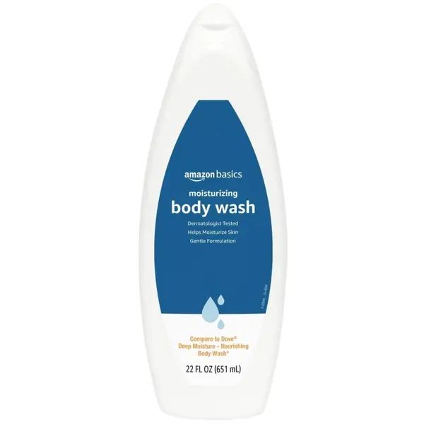 Gel de Dus, Amazon Basics, Moisturizing Body Wash, Curata Bland si Hidrateaza Pielea Uscata, fara Parabeni, 651ml
