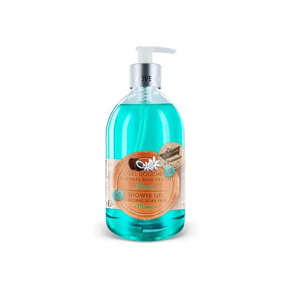 Gel de dus cu Monoi Surgras fara sapun, 500ml, Les Petites Bains de Provence