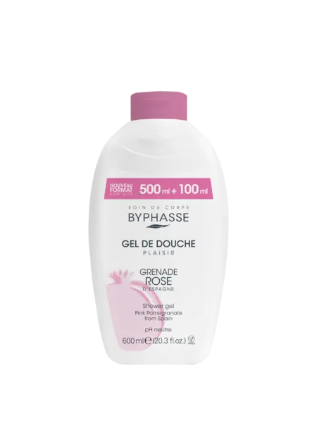 Gel de dus cu rodie roz Plaisir, 600ml, Byphasse