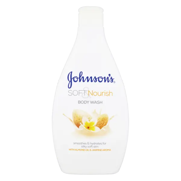 Gel de dus cu ulei de migdale si aroma de iasomie Soft & Nourish, 400ml, Johnson&Johson