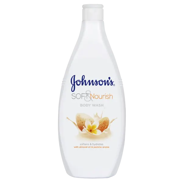 Gel de dus cu ulei de migdale si aroma de iasomie Soft & Nourish, 750ml, Johnson&Johson