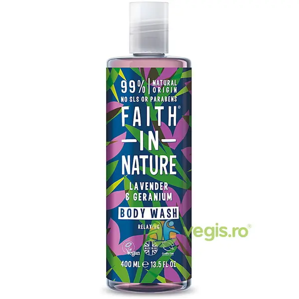 Gel de Dus Natural Relaxant cu Lavanda si Muscata 400ml