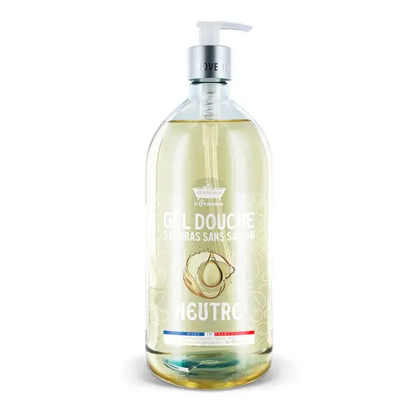 Gel de dus neutru Surgras fara sapun, 1l, Les Petites Bains de Provence