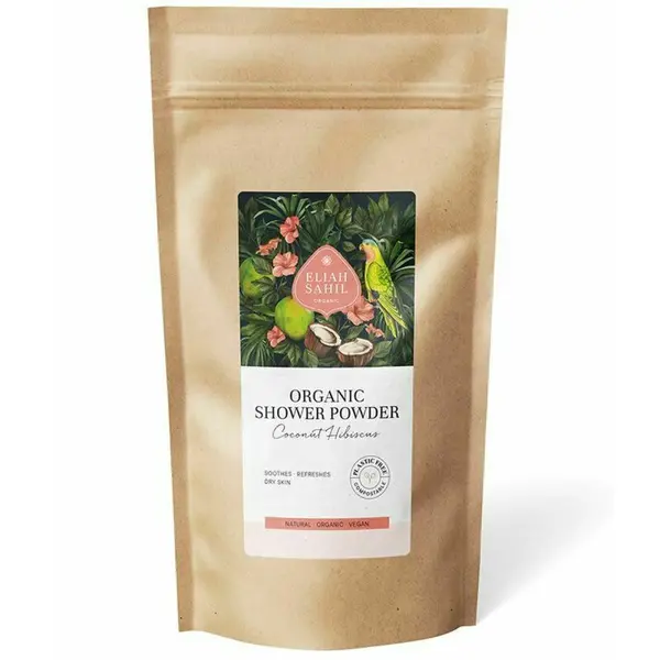 Gel de dus pudra cu cocos si hibiscus bio 250g refill Eliah Sahil