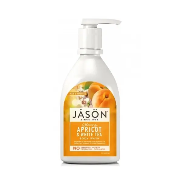 Gel de dus satinat, cu caise si ceai alb, 887ml, Jason