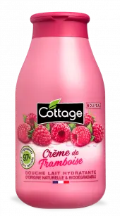 Gel de dus si lapte de baie zmeura, 250ml, Cottage