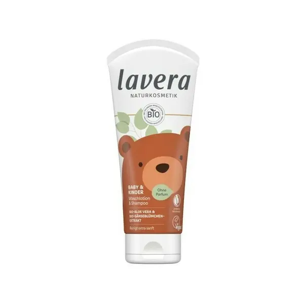 Gel de dus si sampon cu aloe vera si extract de margarete pentru bebelusi si copii 200ml Lavera