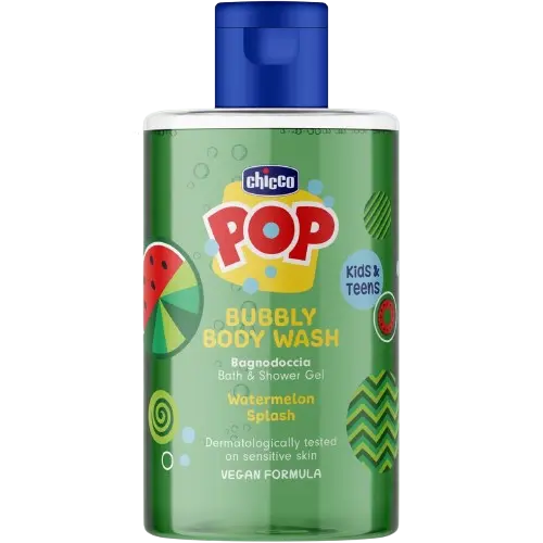 Gel de dus spumant cu aroma de pepene rosu POP, 300ml, Chicco
