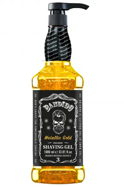 Gel De Ras Profesional, Metallic Gold, Bandido, 1000 ml