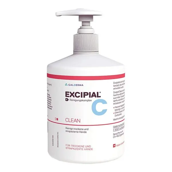 Gel de Spalare, Galderma, Excipial Clean, pentru Maini si Corp, pentru Piele Uscata si Iritata, Efect Hidratant si Calmant, fara Parfum, Ph Neutru, 500ml