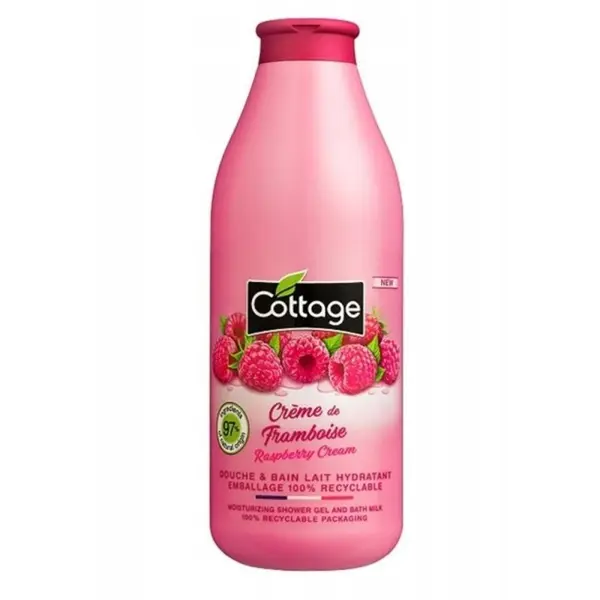 Gel Dus si Lapte de Baie Cottage, Zmeura, 750 ml