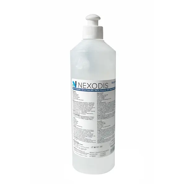 Gel ecografie Nexodis, baza apoasa, pH neutru, incolor, flacon cu capac Pull-Push, 500 g