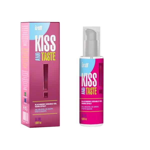 Gel INTT – Kiss and Taste!, pentru stimulare clitoris și sex oral, cu efect de încălzire, aromă de mure, 55 ml
