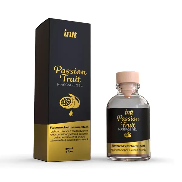 Gel INTT – Passion Fruit, pentru masaj erotic, sex oral, excitare intensă, cu efect de încălzire, 30 ml