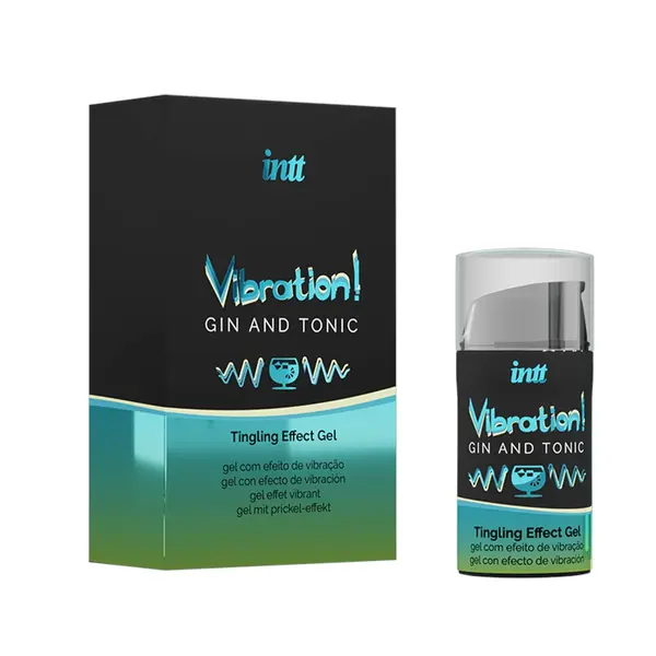 Gel INTT – Vibration Gin Tonic, aromă de cocktail, pentru excitare intensă, senzatie vibranta, Unisex, 15 ml