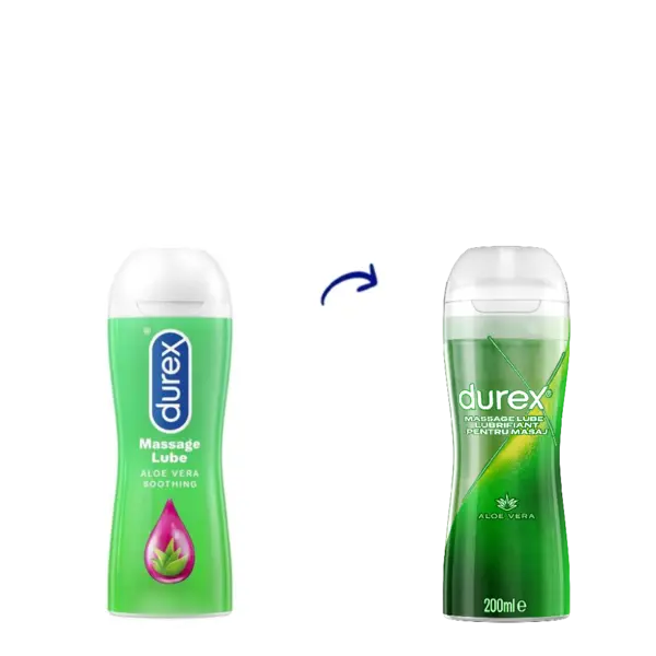 Gel lubrifiant pentru masaj 2 in 1 cu aloe vera, 200ml, Durex