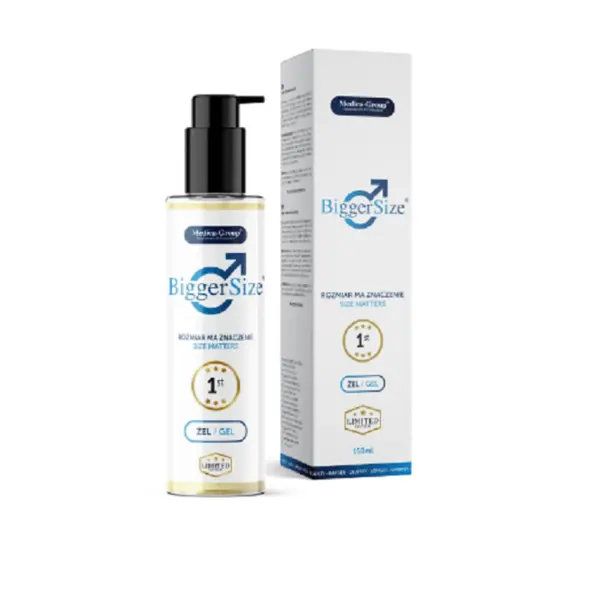Gel Medica Group - BiggerSize, pentru mărirea penisului, stimulare masculină și erecție puternică, 150 ml