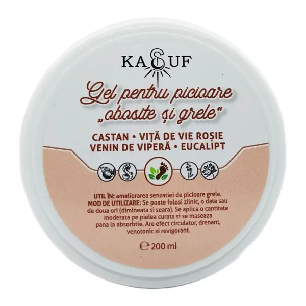 Gel pentru picioare obosite si grele, 200g, Kasuf