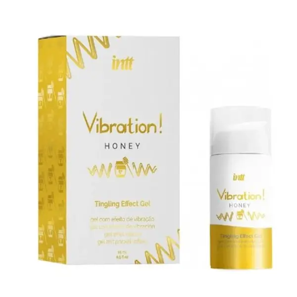 Gel pentru stimulare si excitare, INTT Vibration! HONEY, cu efect de incalzire, ALB Unisex, 15 ml