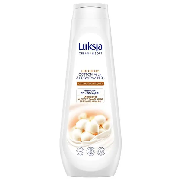 Gel spuma de baie Creamy & Soft Soothing cu lapte BBC si provitamina B5, Luksja | 900 ml