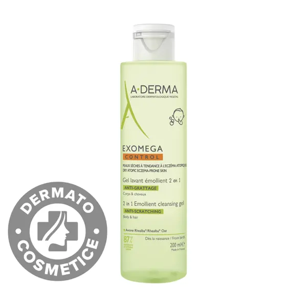 Gel spumant 2 in 1 Exomega Control, 200ml, A-Derma