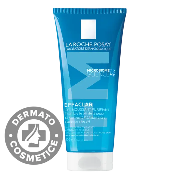 Gel spumant de curatare purifiant pentru ten gras cu tendinta acneica Effaclar, 200ml, La Roche-Posay