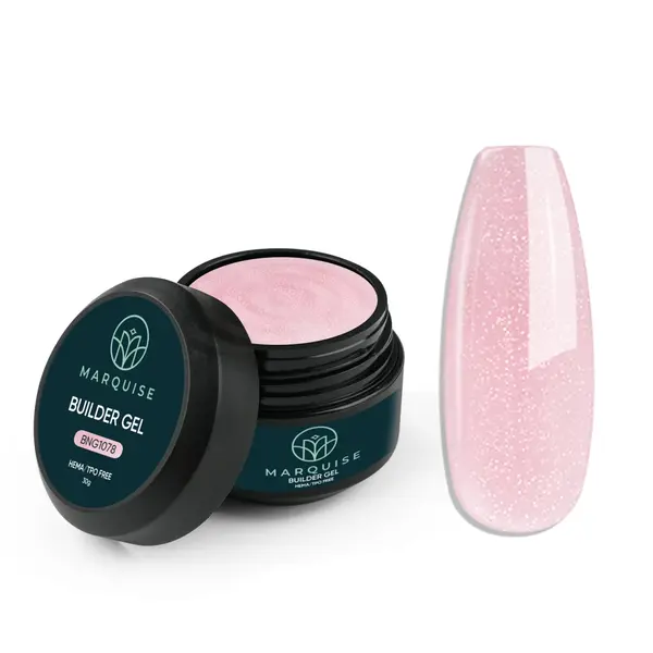 Gel UV Constructie Unghii HEMA/TPO FREE, Marquise, Glitter BNG1078, 30 g