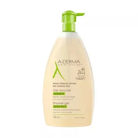 Gelul de dus spumant ultra-bogat ADerma, 750 ml