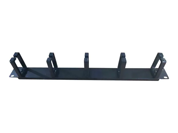 GEMBIRD 19 Cable Management Panel 1U - Organizator Cabluri Rack, Metal, Negru