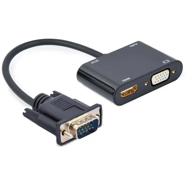 GEMBIRD Adaptor cablu video Gembird A-VGA-HDMI-02 0,15 m HDMI + VGA (D-Sub) VGA (D-Sub) Negru