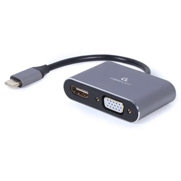 GEMBIRD Adaptor Gembird A-USB3C-HDMIVGA-01, USB-C - HDMI + VGA, 0.15m