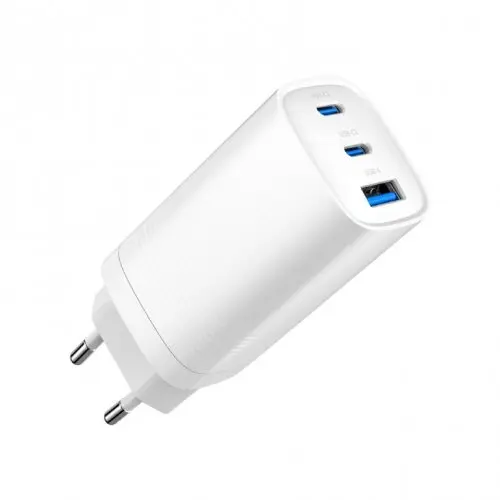 GEMBIRD ALIMENTATOR retea 220V GEMBIRD, universal, 2 x USB Type-C 3.25A PD 65W, 1 x USB-A 3.0 maxim 2.25A QC 27W, alb, TA-UC-PDQC65-01-W