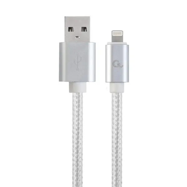 GEMBIRD Cablu alimentare si date Gembird, USB 2.0 (T) la tip Lightning (T), 1.8m, conectori auriti, Argintiu, CCB-mUSB2B-AMLM-6-S