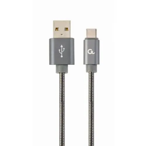 GEMBIRD Cablu de date Gembird Premium Spiral Metal, USB - micro USB, 2m, Gri