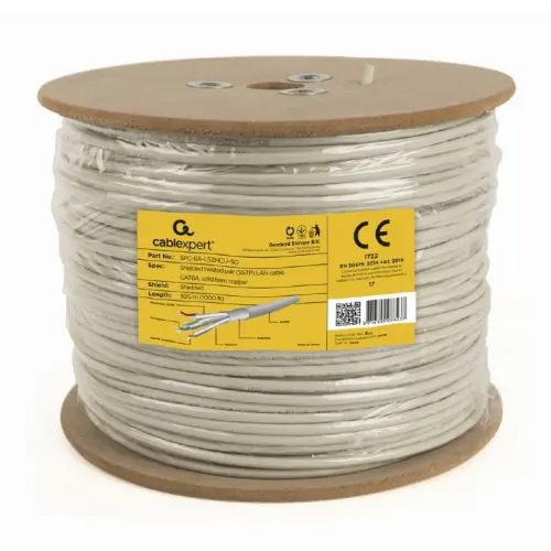 GEMBIRD Cablu de retea Gembird SPC-6A-LSZHCU-SO, Cat6a, S/FTP, 305m, Gray