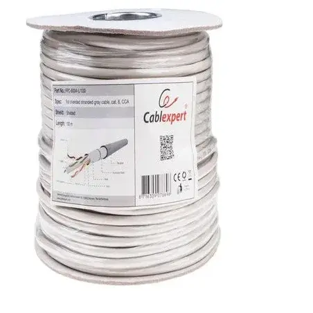 GEMBIRD Cablu FTP ecranat , CCA, Cat6, Rola 100m, gri, FPC-6004-SOL/100 plus 10 mufe UTP