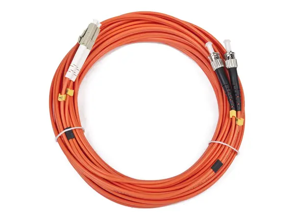 Gembird CFO LCST OM2 10M - Cablu fibra optica LC-ST duplex MM 50 125 OM2, 10 m, Orange