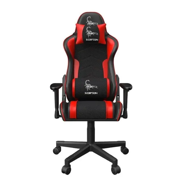 GEMBIRD Scaun gaming Gembird Scorpion Fabric/Piele Eco, greutate suportata 136 kg, Rosu/Negru