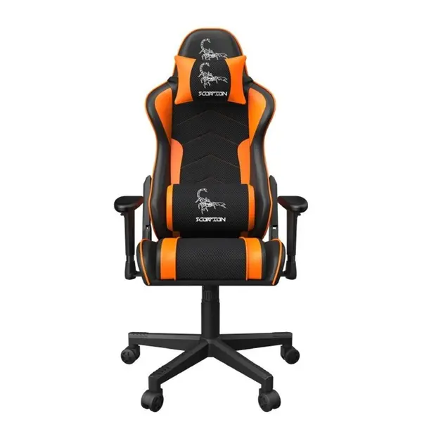 GEMBIRD Scaun gaming Gembird Scorpion, piele ecologica, greutate suportata 136 kg, Portocaliu/Negru