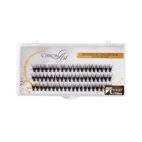 Gene false smocuri ChromArt Premium Silk Lashes Curbură C 10 mm