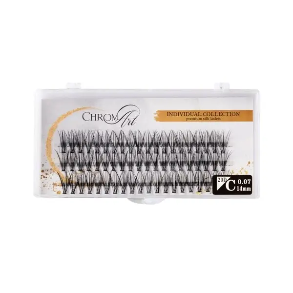 Gene false smocuri ChromArt Premium Silk Lashes Curbură C 14 mm