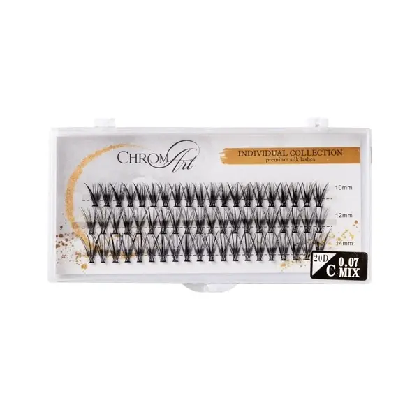 Gene false smocuri ChromArt Premium Silk Lashes Curbură C Mix